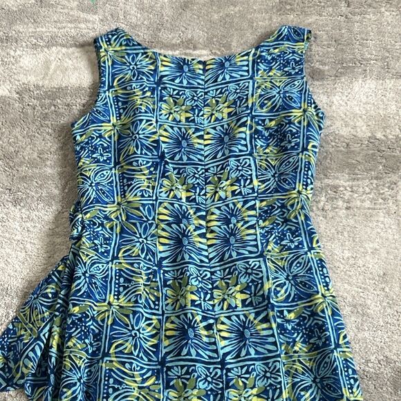 Spenser Jeremy Maxi Dress Womens 10 100% Silk Wrap Tie Blue Floral Hawaiian - Picture 6 of 7